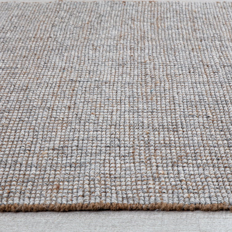Kline Jute and PET Rug Without Backing Gray (Boucle) Birch Lane